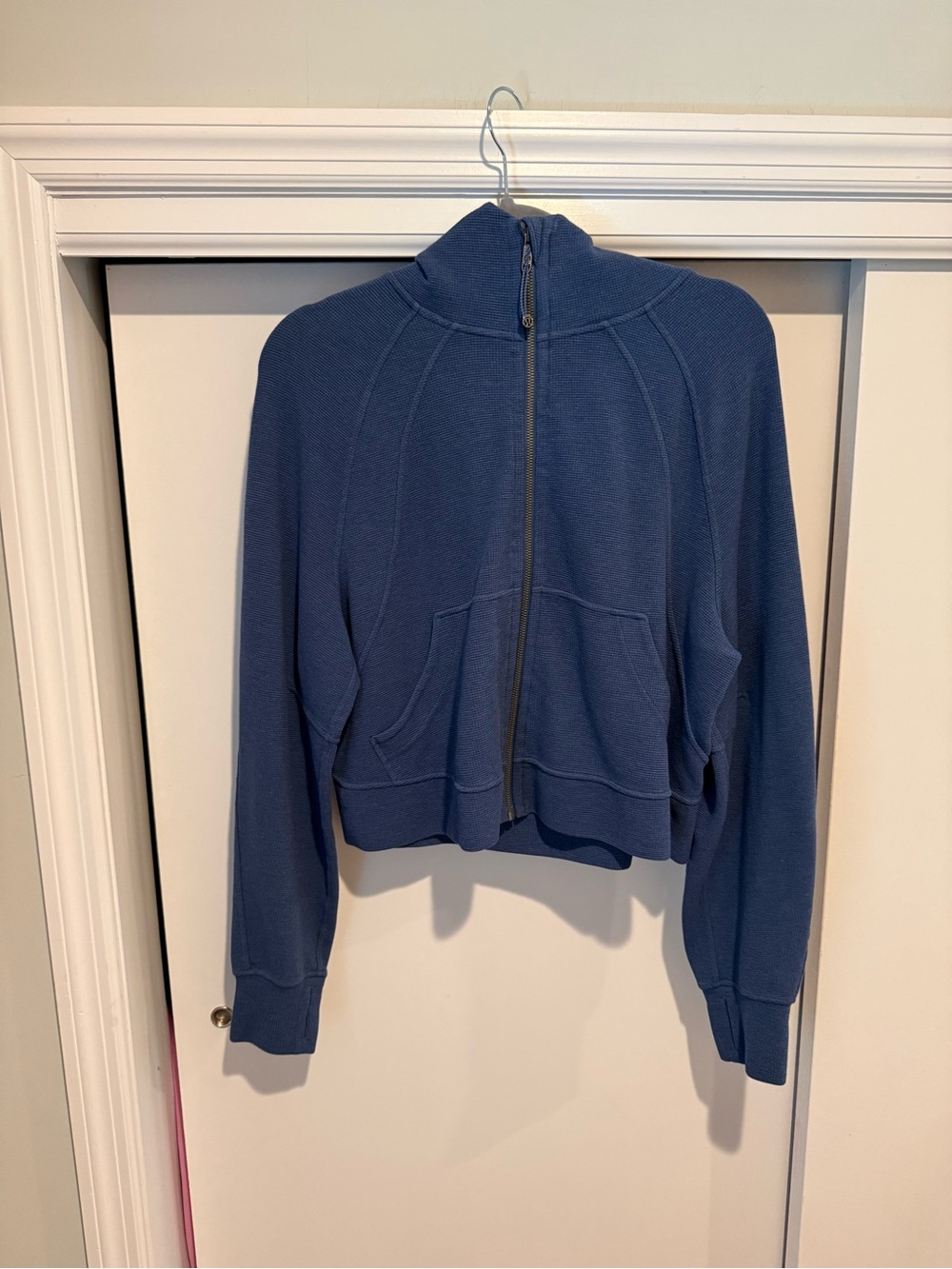 Lululemon Scuba WAFFLE Oversized Half Zip Hoodie M/L EUC blue twill